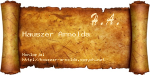 Hauszer Arnolda névjegykártya